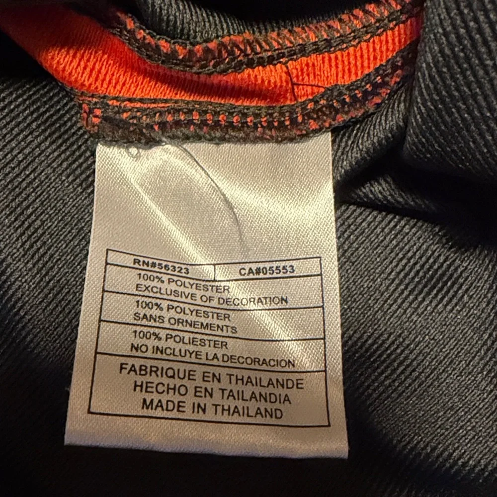 Nike Men’s Long-Sleeve Athletic Shirt in Charcoal with Orange Panels